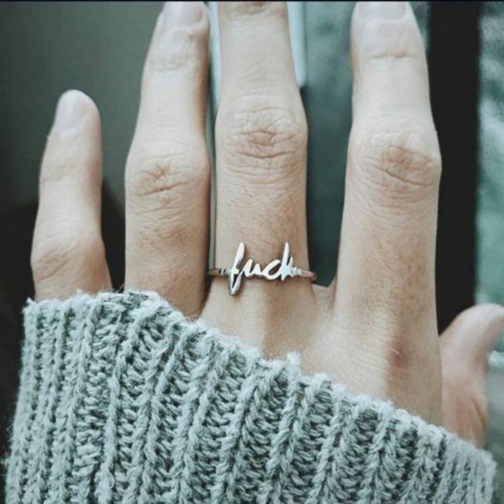 Dainty Fuck Sterling Silver 925 Ring
